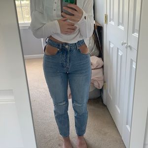 edikted cut out pocket jeans//size xs//never worn new w tags